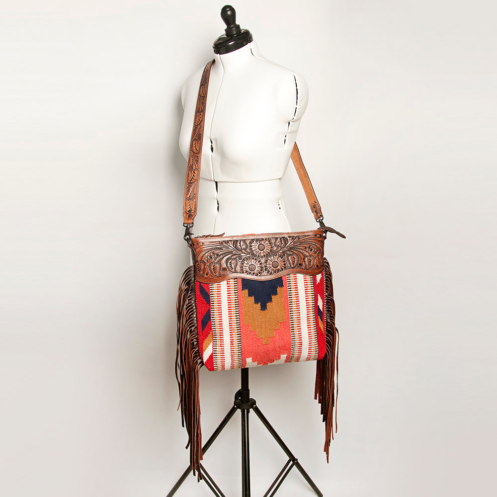 American Darling ADBGZ561A Signature Crossbody Hand Tooled Saddle Blanket Genuine Leather women bag western handbag purse