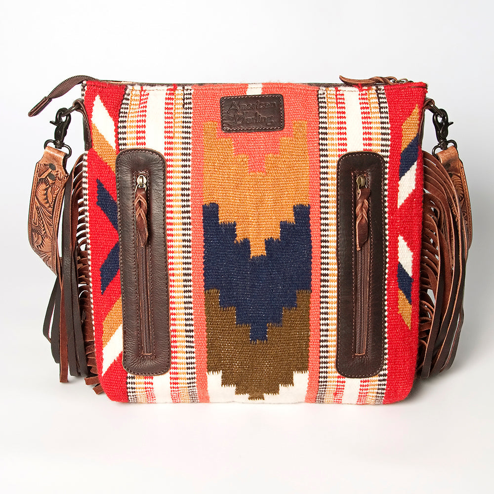 American Darling ADBGZ561A Signature Crossbody Hand Tooled Saddle Blanket Genuine Leather women bag western handbag purse
