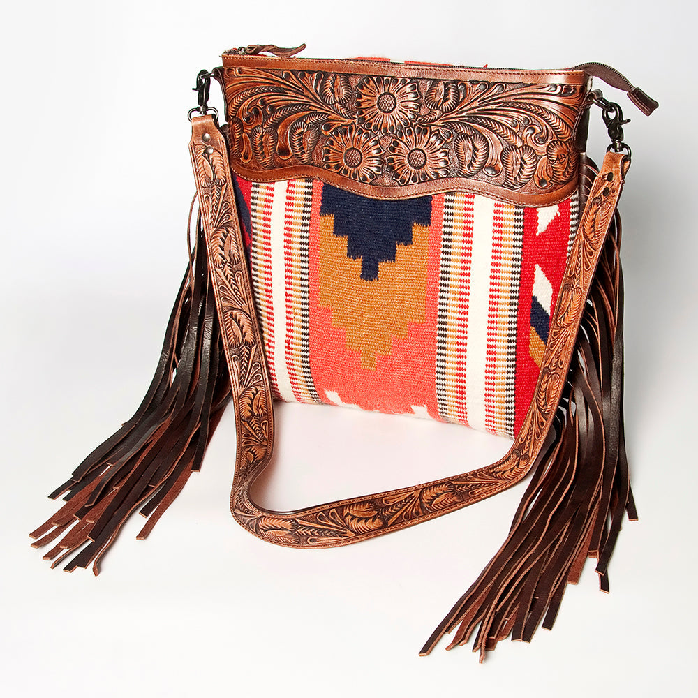 American Darling ADBGZ561A Signature Crossbody Hand Tooled Saddle Blanket Genuine Leather women bag western handbag purse