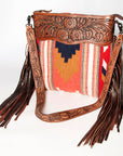 American Darling ADBGZ561A Signature Crossbody Hand Tooled Saddle Blanket Genuine Leather women bag western handbag purse