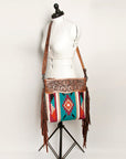 American Darling ADBGZ572A Signature Crossbody Hand Tooled Saddle Blanket Genuine Leather women bag western handbag purse
