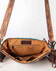 American Darling ADBGZ572A Signature Crossbody Hand Tooled Saddle Blanket Genuine Leather women bag western handbag purse