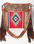 American Darling ADBGZ582A Signature Crossbody Hand Tooled Saddle Blanket Genuine Leather women bag western handbag purse