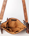 American Darling ADBGZ582A Signature Crossbody Hand Tooled Saddle Blanket Genuine Leather women bag western handbag purse