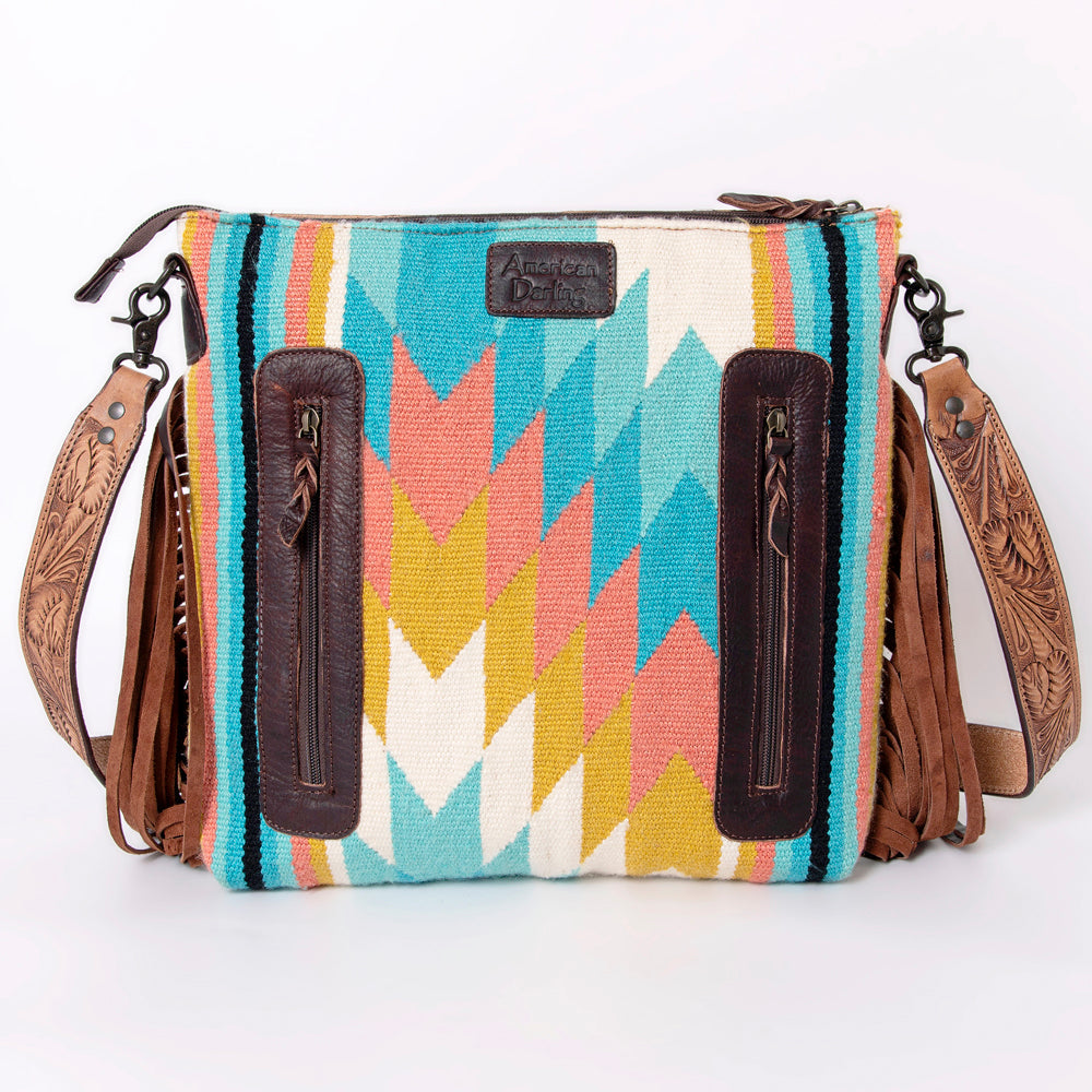 American Darling ADBGZ559A Signature Crossbody Hand Tooled Saddle Blanket Genuine Leather women bag western handbag purse