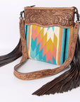 American Darling ADBGZ559A Signature Crossbody Hand Tooled Saddle Blanket Genuine Leather women bag western handbag purse