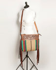 American Darling ADBGZ583A Signature Crossbody Hand Tooled Saddle Blanket Genuine Leather women bag western handbag purse