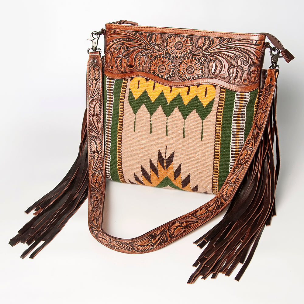 American Darling ADBGZ575A Signature Crossbody Hand Tooled Saddle Blanket Genuine Leather women bag western handbag purse
