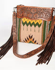 American Darling ADBGZ575A Signature Crossbody Hand Tooled Saddle Blanket Genuine Leather women bag western handbag purse