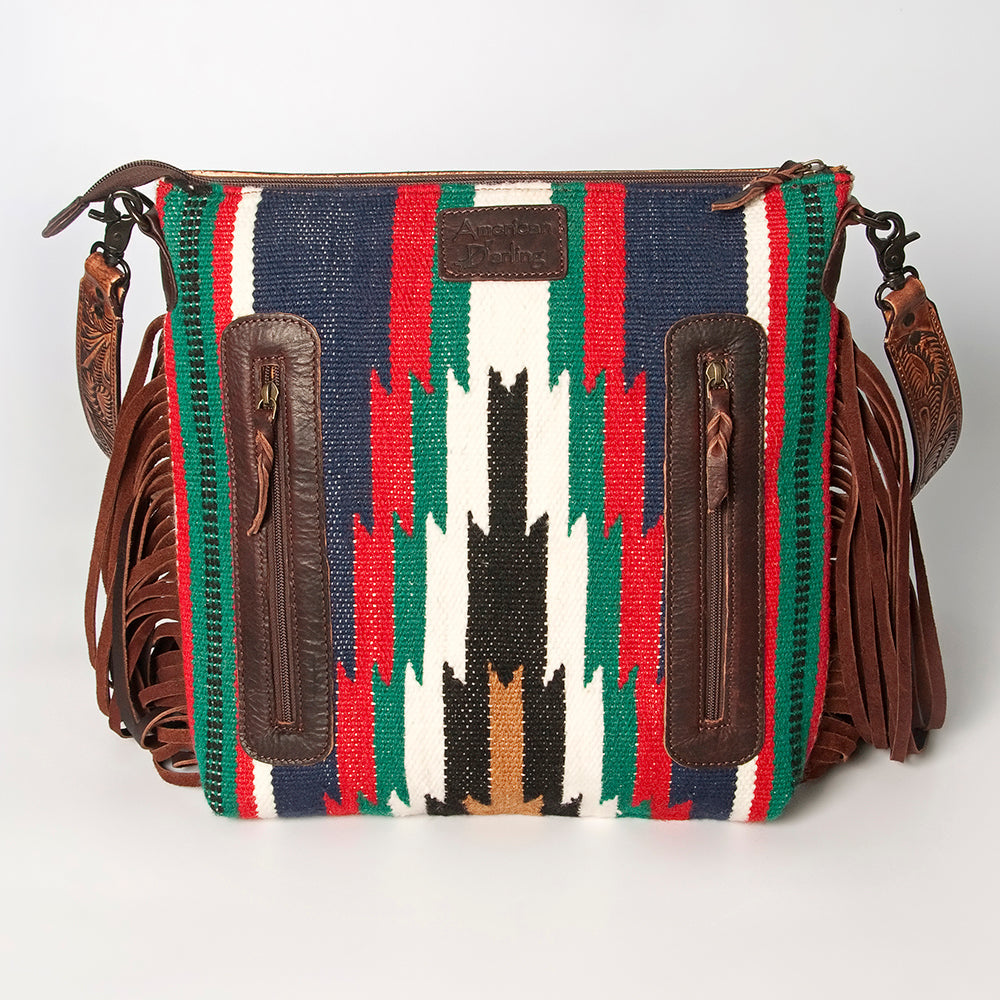American Darling ADBGZ570A Signature Crossbody Hand Tooled Saddle Blanket Genuine Leather women bag western handbag purse
