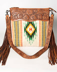 American Darling ADBGZ580A Signature Crossbody Hand Tooled Saddle Blanket Genuine Leather women bag western handbag purse