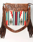 American Darling ADBGZ571A Signature Crossbody Hand Tooled Saddle Blanket Genuine Leather women bag western handbag purse