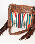 American Darling ADBGZ571A Signature Crossbody Hand Tooled Saddle Blanket Genuine Leather women bag western handbag purse
