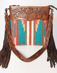 American Darling ADBGZ574A Signature Crossbody Hand Tooled Saddle Blanket Genuine Leather women bag western handbag purse