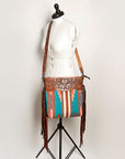 American Darling ADBGZ574A Signature Crossbody Hand Tooled Saddle Blanket Genuine Leather women bag western handbag purse