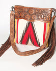 American Darling ADBGZ566A Signature Crossbody Hand Tooled Saddle Blanket Genuine Leather women bag western handbag purse