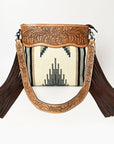 American Darling ADBGZ579A Signature Crossbody Hand Tooled Saddle Blanket Genuine Leather women bag western handbag purse