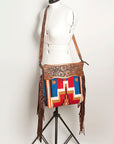 American Darling ADBGZ554A Signature Crossbody Hand Tooled Saddle Blanket Genuine Leather women bag western handbag purse