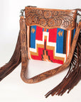 American Darling ADBGZ554A Signature Crossbody Hand Tooled Saddle Blanket Genuine Leather women bag western handbag purse
