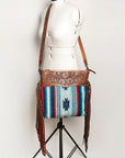 American Darling ADBGZ557A Signature Crossbody Hand Tooled Saddle Blanket Genuine Leather women bag western handbag purse