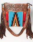 American Darling ADBGZ564A Signature Crossbody Hand Tooled Saddle Blanket Genuine Leather women bag western handbag purse