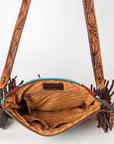 American Darling ADBGZ564A Signature Crossbody Hand Tooled Saddle Blanket Genuine Leather women bag western handbag purse