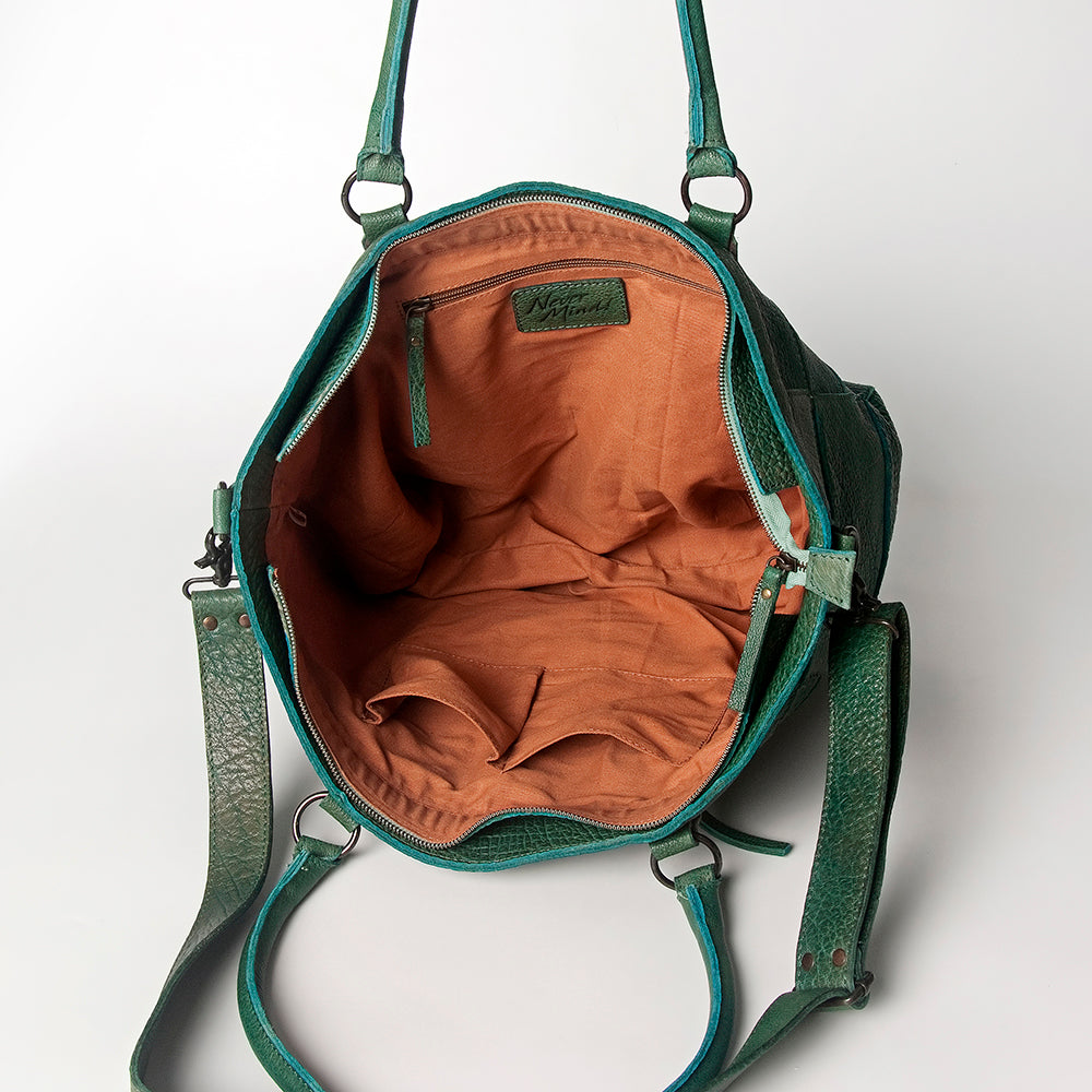 Never Mind Nmbgz126A Tote Vintage Handmade Genuine Cowhide Leather Women Bag Western Handbag Purse