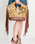 American Darling ADBGD158 clutch Hair-On Genuine Leather Women Bag Western Handbag Purse