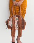 American Darling ADBGD162B Tote Hair On Genuine Leather women bag western handbag purse