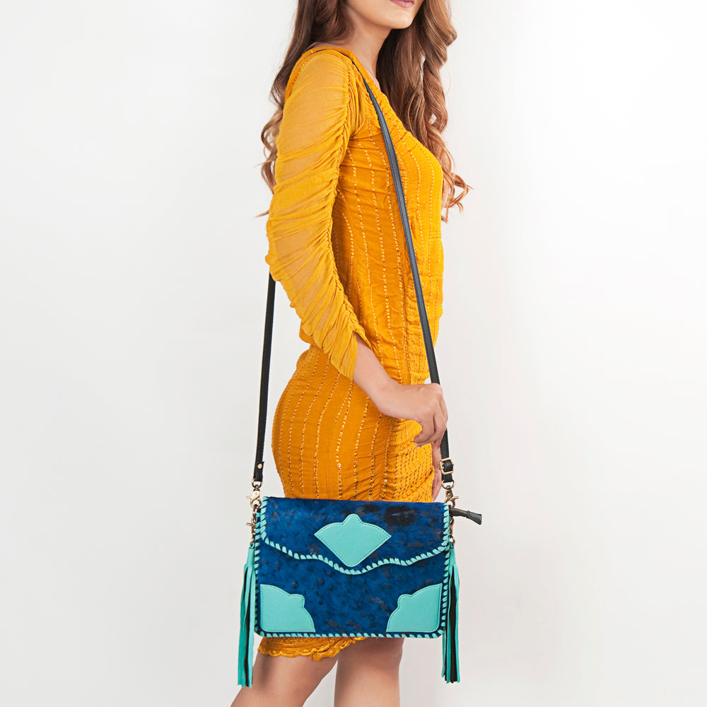 American Darling Hair On Genuine Leather Women Bag Western Handbag Purse
