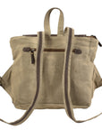 OHLAY KB101 Backpack Upcycled Canvas Genuine Leather women bag western handbag purse