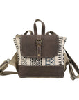 OHLAY KB101 Backpack Upcycled Canvas Genuine Leather women bag western handbag purse
