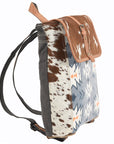 OHLAY KB106 Backpack Upcycled Canvas Hair-On Genuine Leather women bag western handbag purse