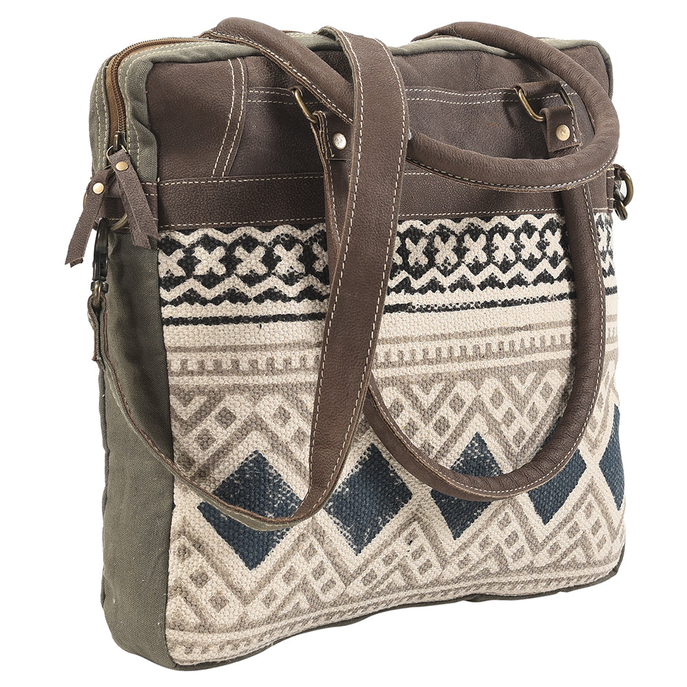 OHLAY KB108 TOTE Upcycled Wool Upcycled Canvas Genuine Leather women bag western handbag purse