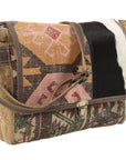 OHLAY KB126 Cross Body Upcycled Wool Upcycled Canvas Hair-On Genuine Leather women bag western handbag purse