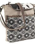 OHLAY KB129 Cross Body Upcycled Canvas Hair-On Genuine Leather women bag western handbag purse