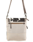 OHLAY KB129 Cross Body Upcycled Canvas Hair-On Genuine Leather women bag western handbag purse