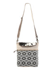 OHLAY KB129 Cross Body Upcycled Canvas Hair-On Genuine Leather women bag western handbag purse