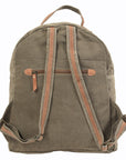 OHLAY KB140 Backpack Upcycled Canvas Genuine Leather women bag western handbag purse