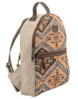 OHLAY KB141 Backpack Upcycled Canvas Genuine Leather women bag western handbag purse