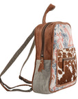 OHLAY KB142 Backpack Upcycled Canvas Hair-On Genuine Leather women bag western handbag purse