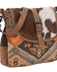 OHLAY MESSENGER Upcycled Canvas  Genuine Leather women bag western handbag purse