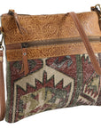 OHLAY MESSENGER Upcycled Canvas  Genuine Leather women bag western handbag purse