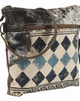 OHLAY KB147 Cross Body Upcycled Wool Upcycled Canvas Hair-On Genuine Leather women bag western handbag purse