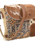 OHLAY MESSENGER Upcycled Wool Upcycled Canvas Hair-on Genuine Leather women bag western handbag purse