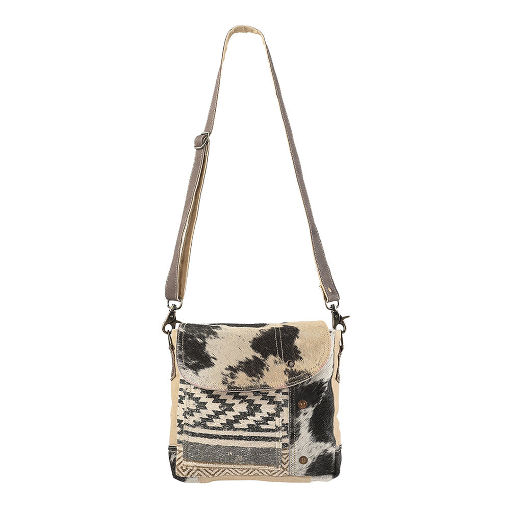OHLAY MESSENGER Upcycled Wool Upcycled Canvas Hair-on Genuine Leather women bag western handbag purse