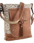 OHLAY MESSENGER Upcycled Canvas  Genuine Leather women bag western handbag purse