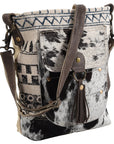 OHLAY MESSENGER Upcycled Wool Upcycled Canvas Hair-on Genuine Leather women bag western handbag purse
