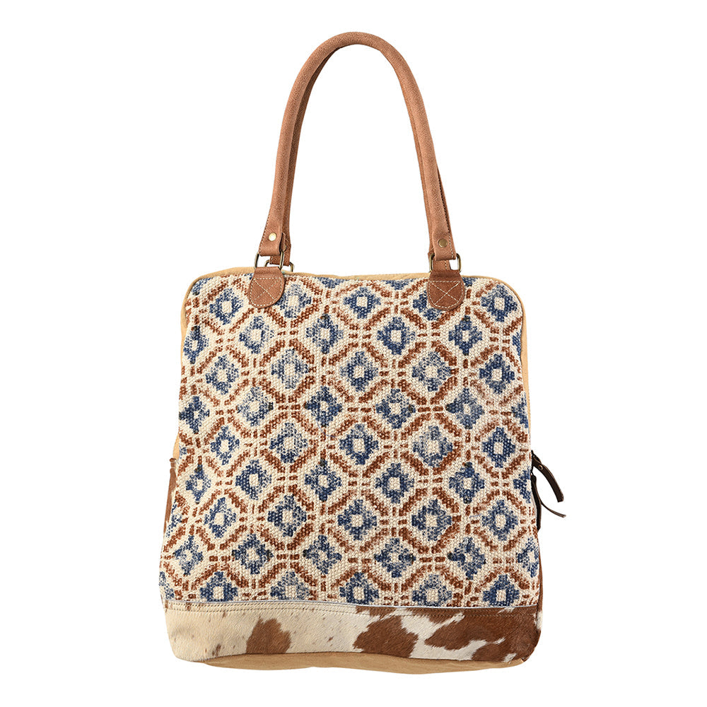 OHLAY KB156 TOTE Upcycled Wool Upcycled Canvas Hair-on Genuine Leather women bag western handbag purse