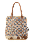 OHLAY KB156 TOTE Upcycled Wool Upcycled Canvas Hair-on Genuine Leather women bag western handbag purse
